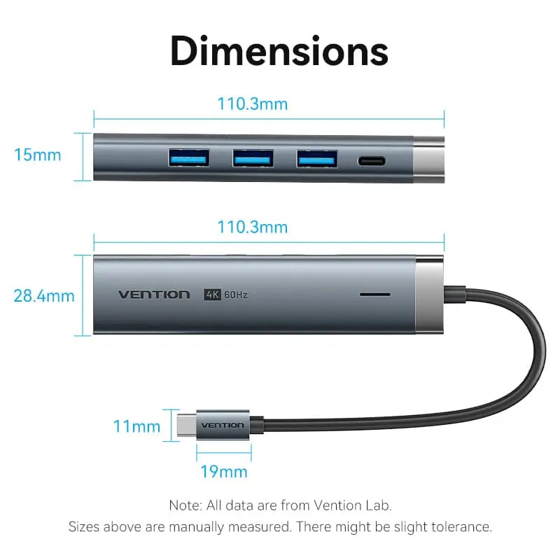 Vention 5-in-1 USB-C Docking Station - Vention