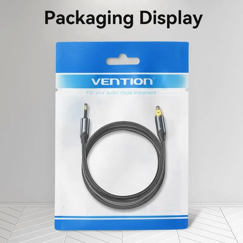 Vention Toslink to Mini Toslink Optical Audio Cable 0.5/1/1.5/2/3/5/10M Black Aluminum Alloy Type - Vention