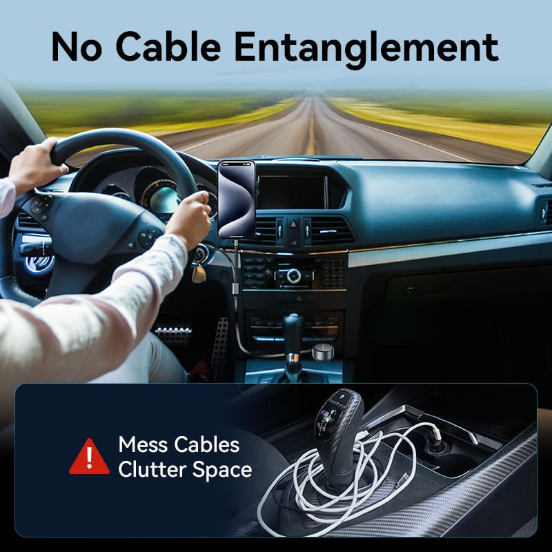 Vention Car Charger with Built-In Cable - Vention
