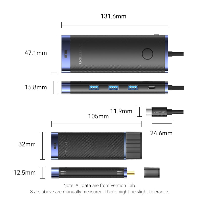 Vention 6'sı 1 arada USB-C Kablosuz HDMI™ Bağlantı İstasyonu