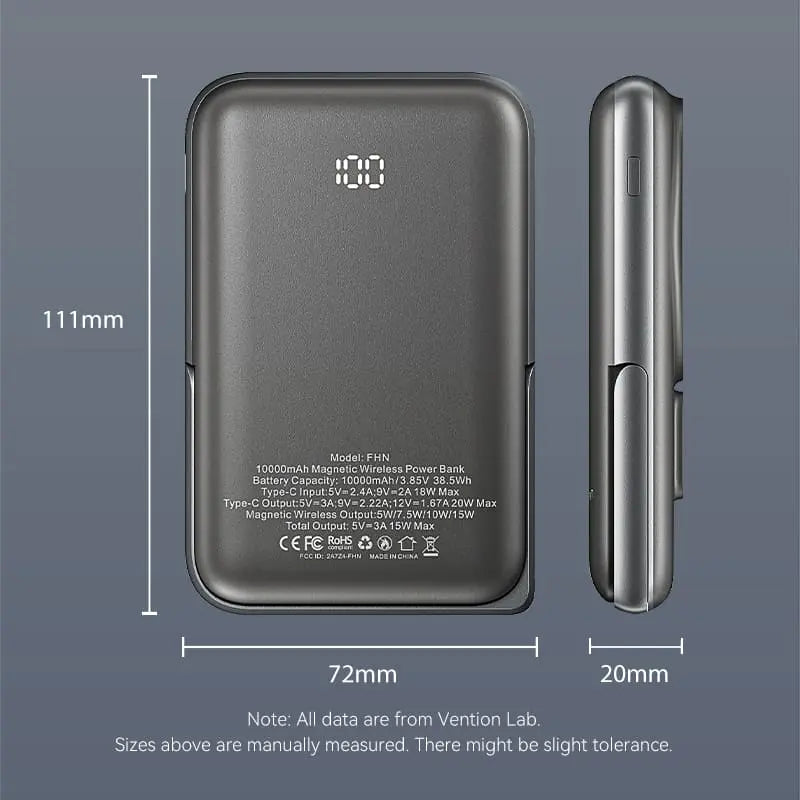Vention 10000mAh Magnetic Wireless Power Bank 20W - Vention