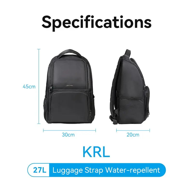 Vention Water-Repellent Laptop Backpack Black - Vention