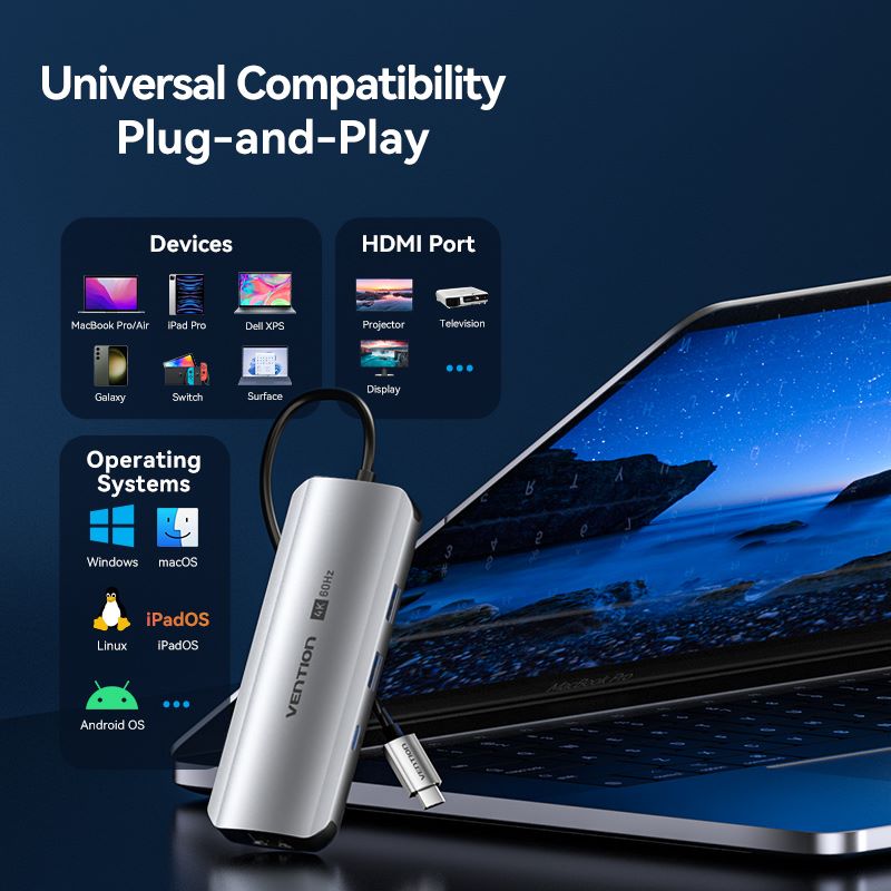 Vention 9-in-1 USB-C Docking Station - Vention