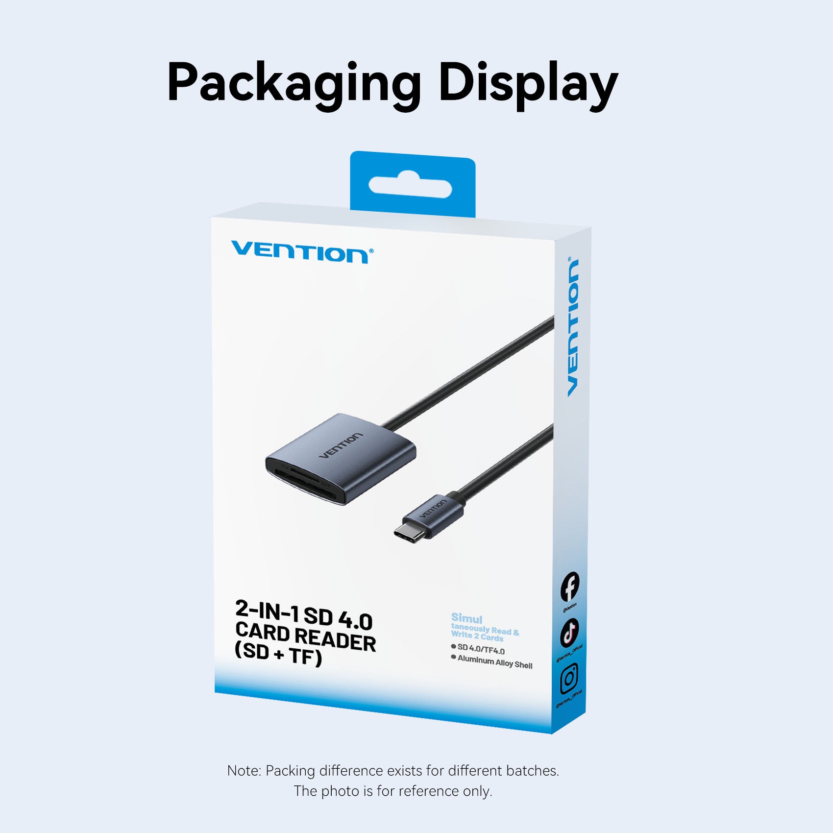 Vention 2-in-1 SD 4.0 Card Reader (SD + TF)