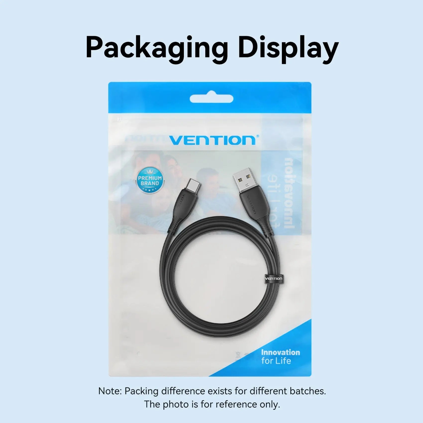 Vention USB 2.0 A Male to C Male 3A Cable PVC Type - Vention