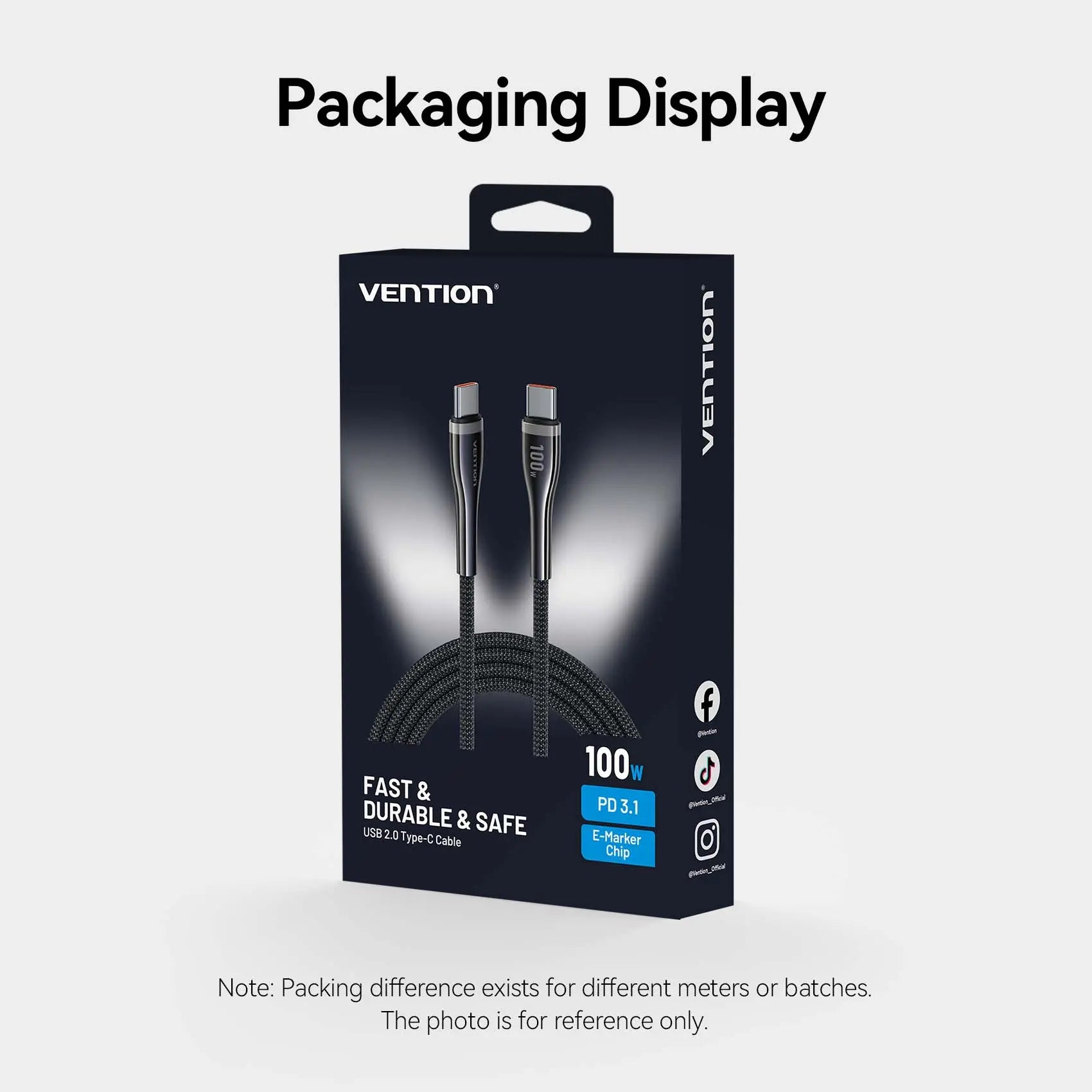Vention USB 2.0 C Male to C Male 5A Cable - Vention