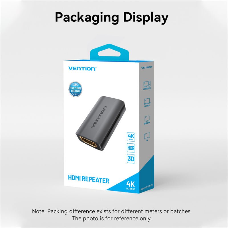 Vention HDMI™ Female to Female Repeater Gray Aluminum Alloy Type - Vention