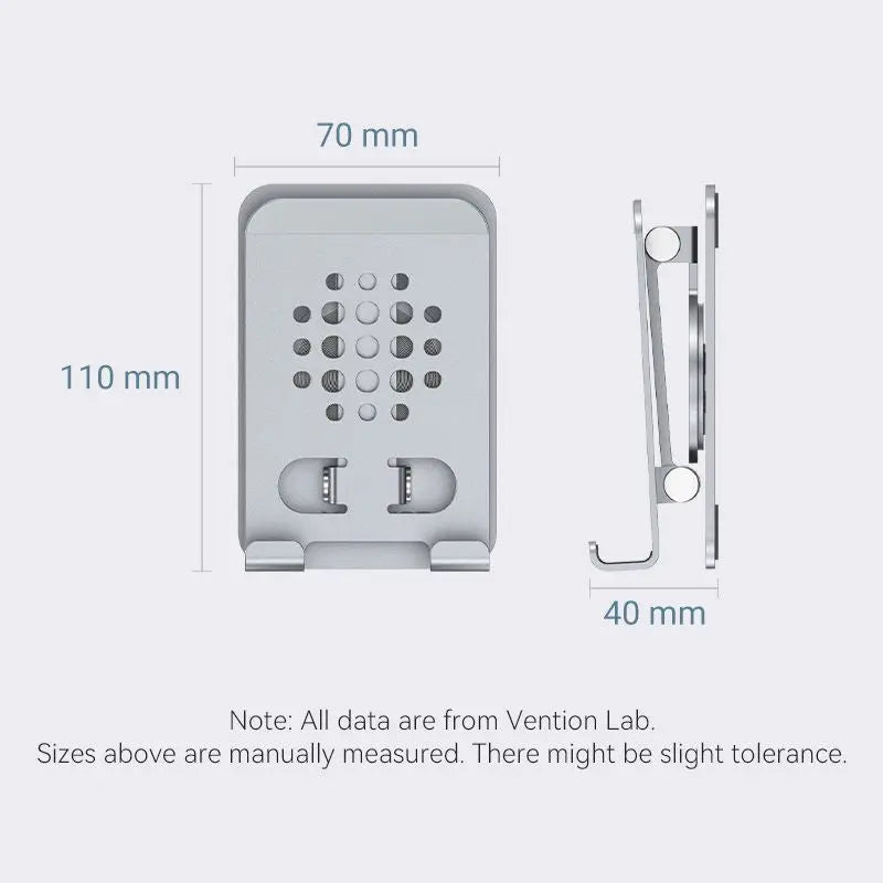 Vention Articulating Desk Phone Stand with 360° Rotatable Base Gray Aluminium Alloy Type - Vention