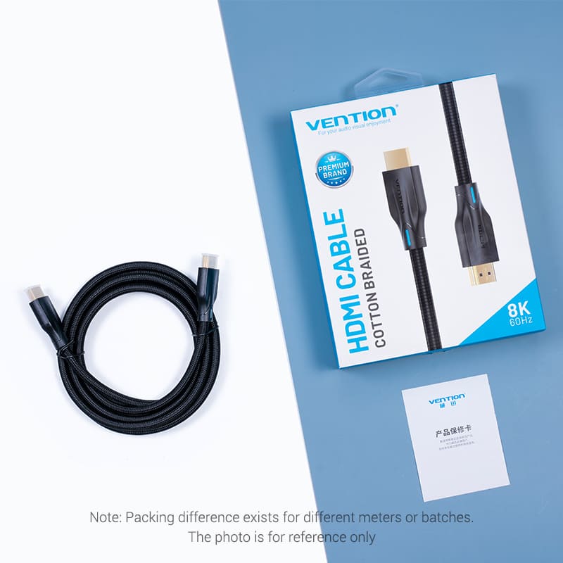 Vention Cotton Braided 8K HDMI™ Cable Black