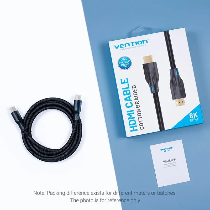 Vention Cotton Braided 8K HDMI™ Cable Black - Vention
