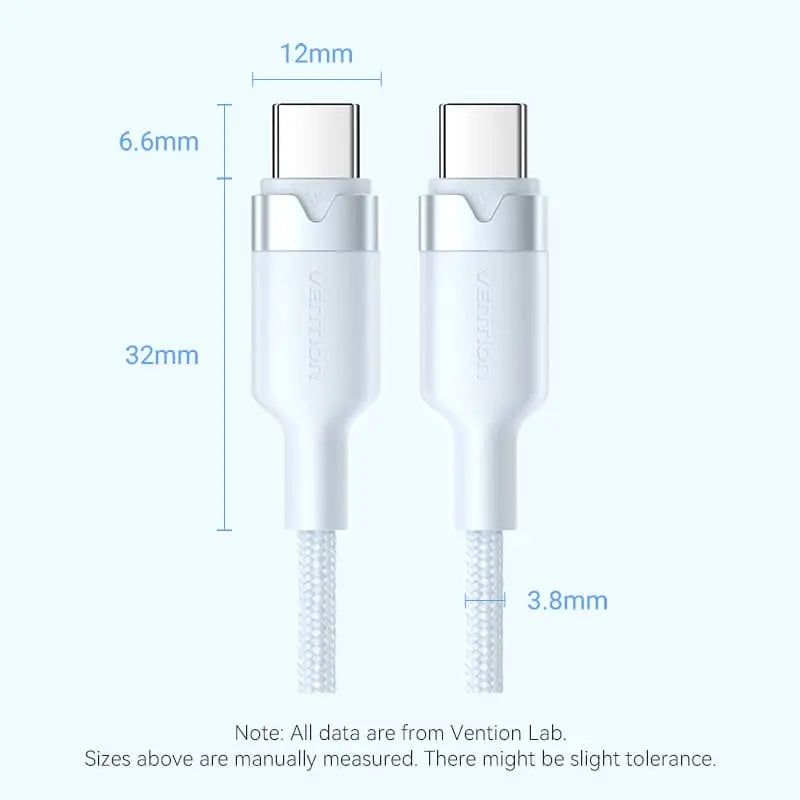 Vention USB 2.0 Type-C Male to Type-C Male 3A Cable Aluminum Alloy Type - Vention