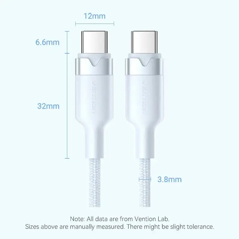 Vention USB 2.0 Type-C Male to Type-C Male 3A Cable Aluminum Alloy Type - Vention