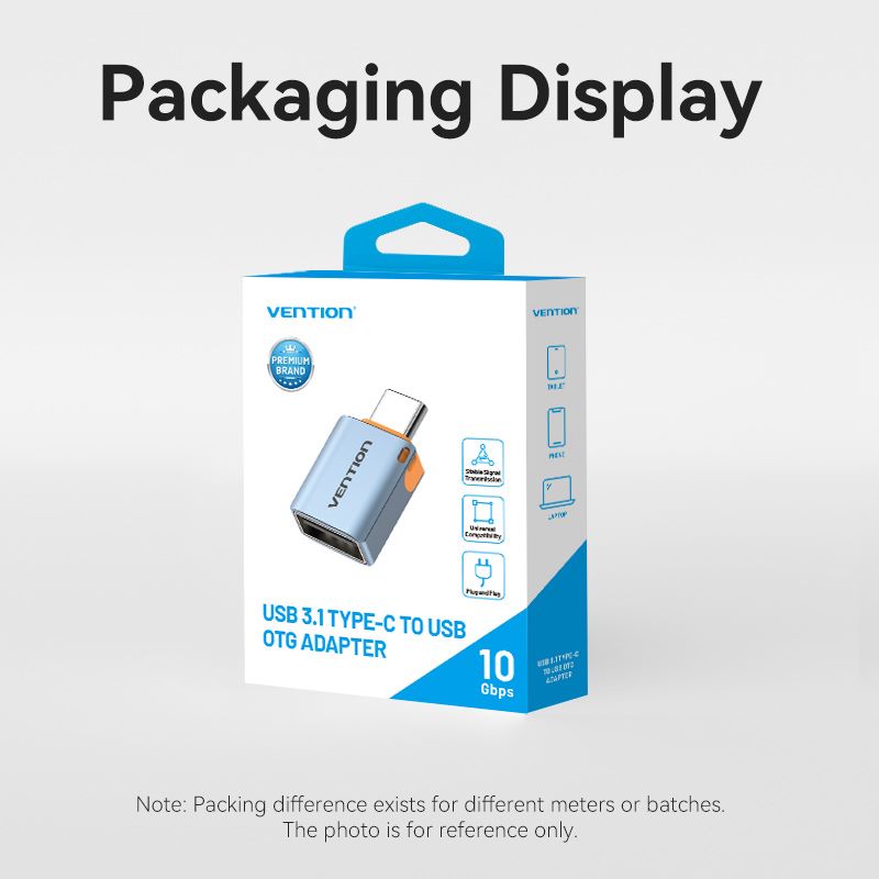 USB 3.1 Type-C Male to USB Female OTG Adapter with Lanyard Gray Aluminum Alloy Type