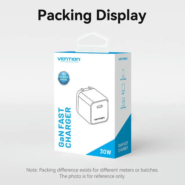 Vention 1-port USB-C GaN Charger(30W) US Plug - Vention