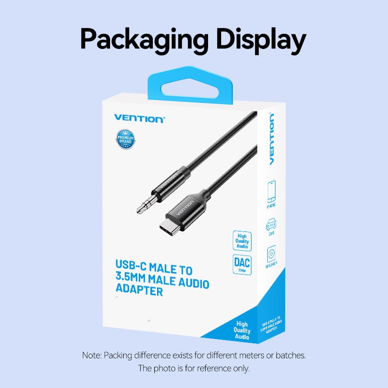 Vention USB-C Male to 3.5mm Male Audio Cable with DAC Adapter ABS Type - Vention