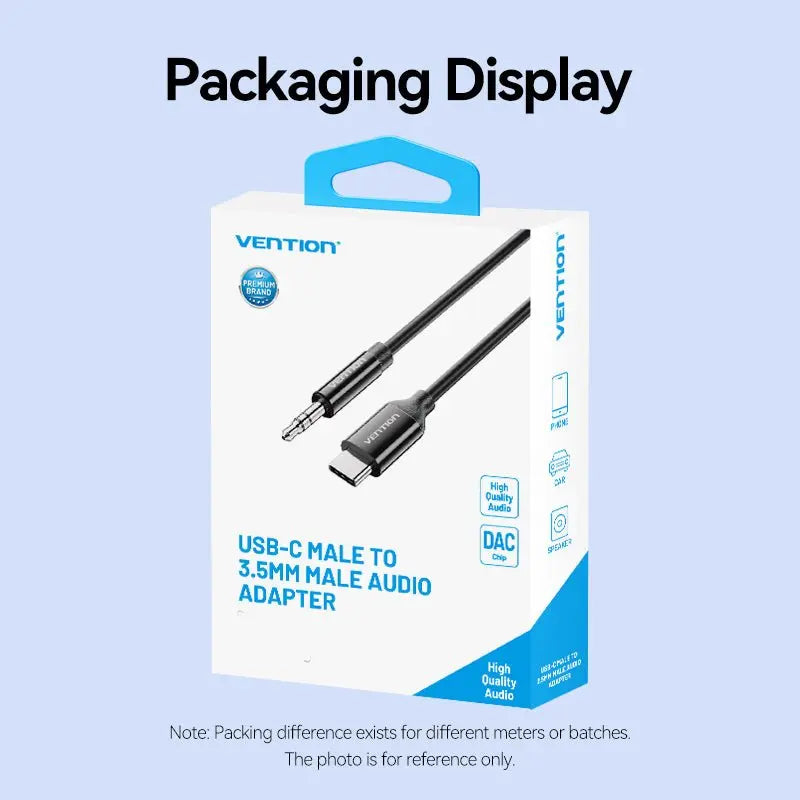Vention USB-C Male to 3.5mm Male Audio Cable with DAC Adapter ABS Type - Vention