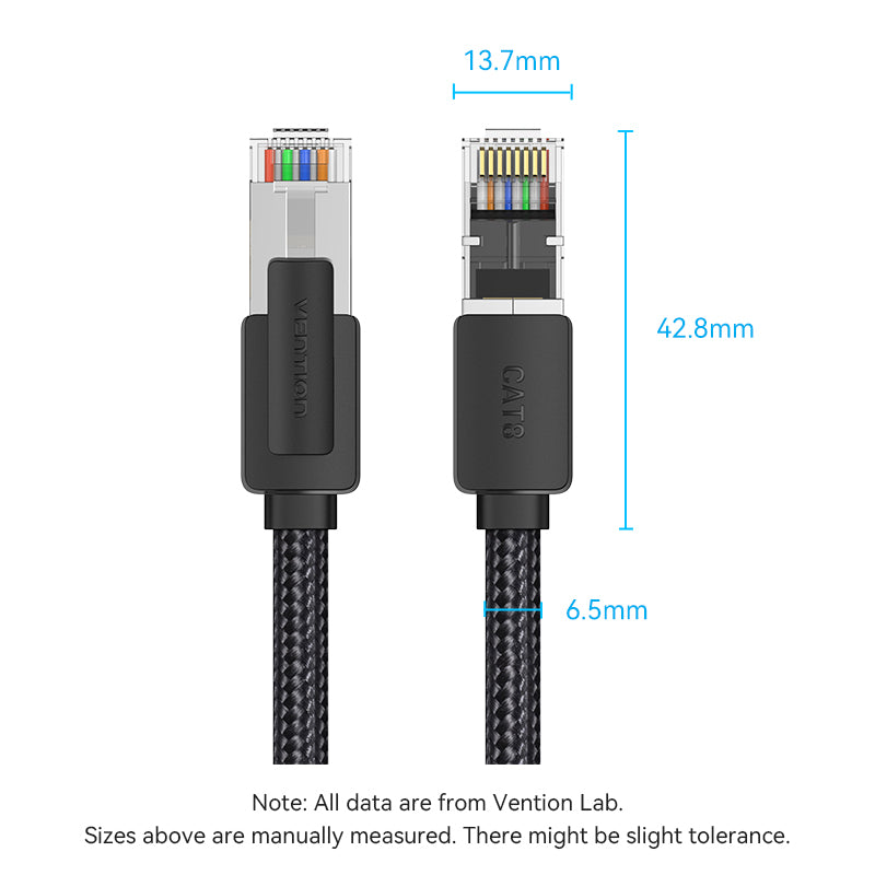 Cotton Braided Cat8 SFTP Ethernet Patch Cable