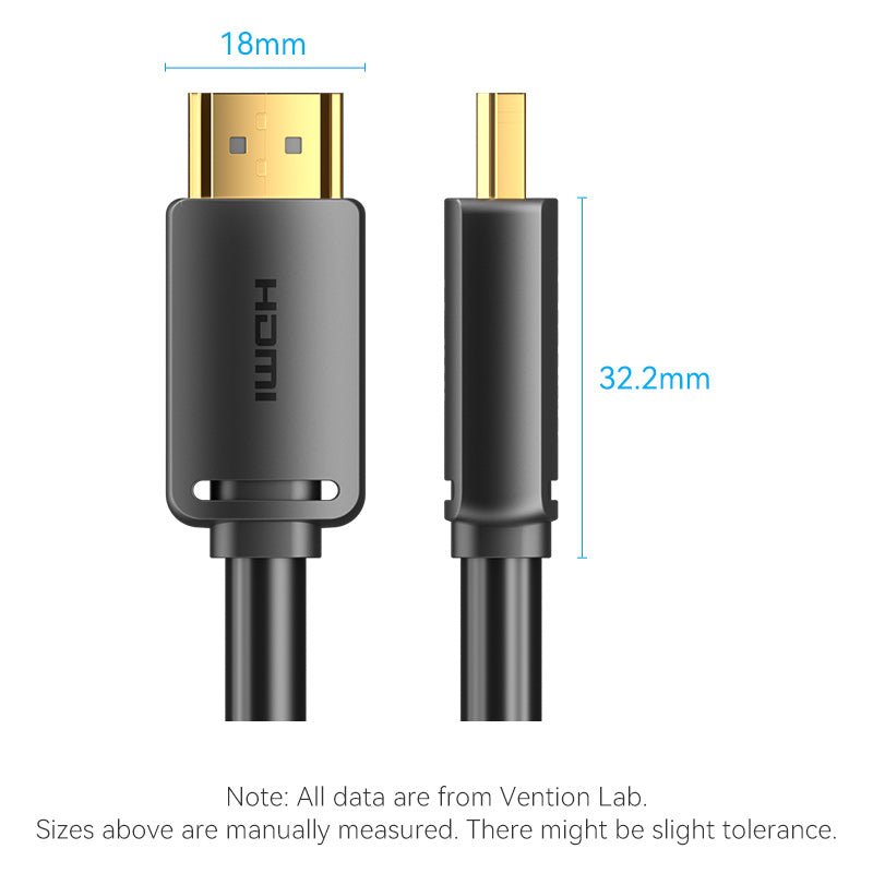 Vention HDMI™-A Male to Male 4K HD Cable 1.5M Black - Vention