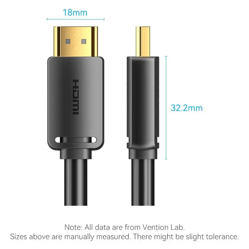 Vention HDMI™-A Male to Male 4K HD Cable 1.5M Black - Vention