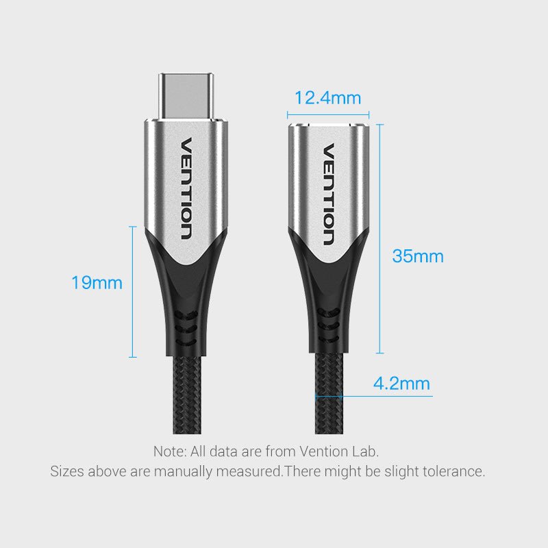 Vention Cotton Braided USB-C 3.1 Extension Cable - Vention