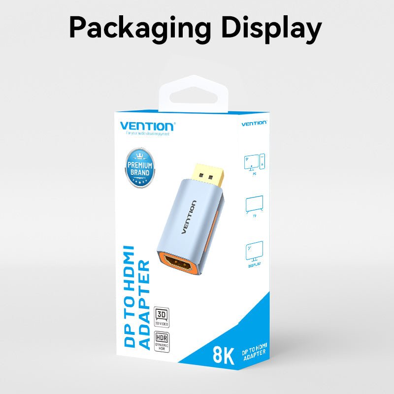 Vention DP Male to HDMI™-A Female 8K Adapter Gray Aluminum Alloy Type - Vention