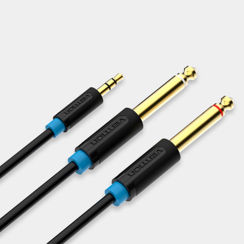 3.5mm TRS Male to Dual 6.35mm Male Audio Cable
