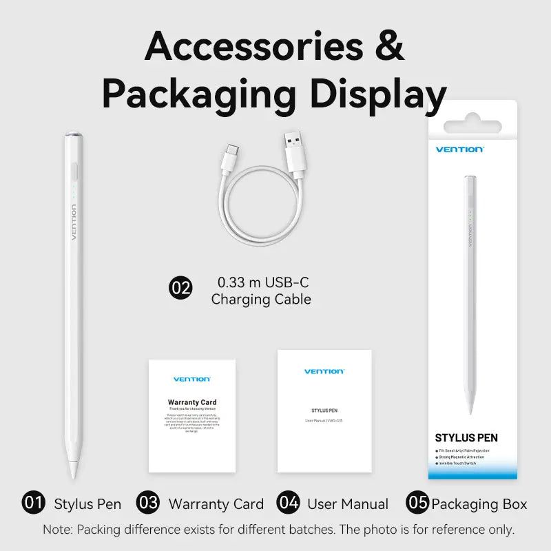 Vention Stylus Pen for iPad with Palm Rejection & Touch Switch White - Vention