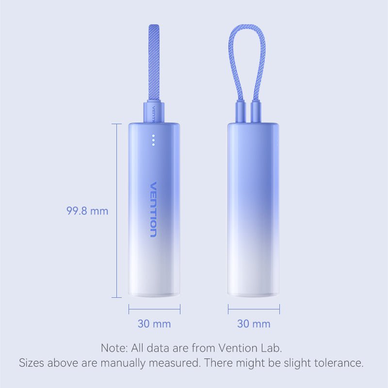 Vention 5000mAh Power Bank Compact with Built-in Cable——On Promotion - Vention