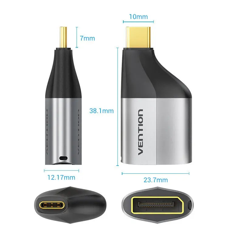 Vention Type-C to DP Adapter Gray Metal Type - Vention