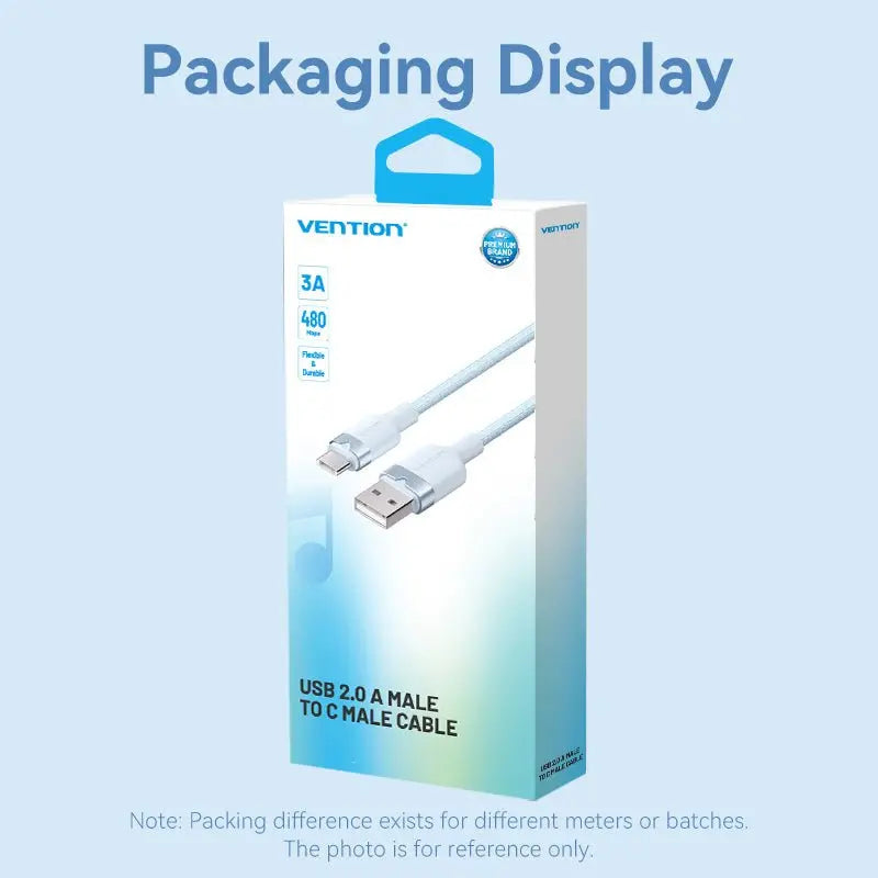 Vention USB 2.0 A Male to C Male 3A Cable Aluminum Alloy Type - Vention