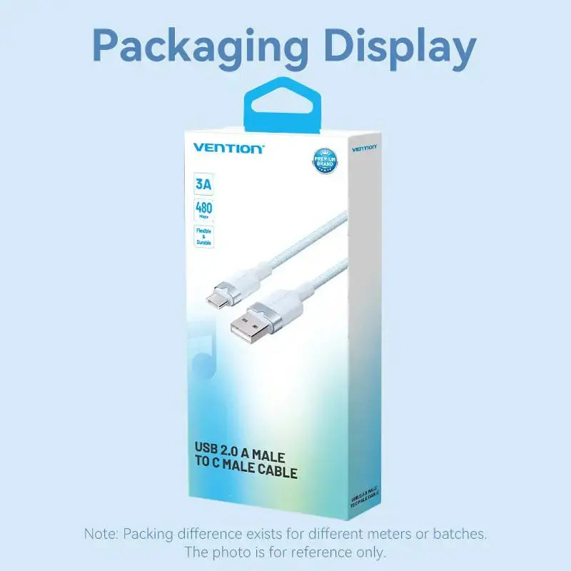 Vention USB 2.0 A Male to C Male 3A Cable Aluminum Alloy Type - Vention