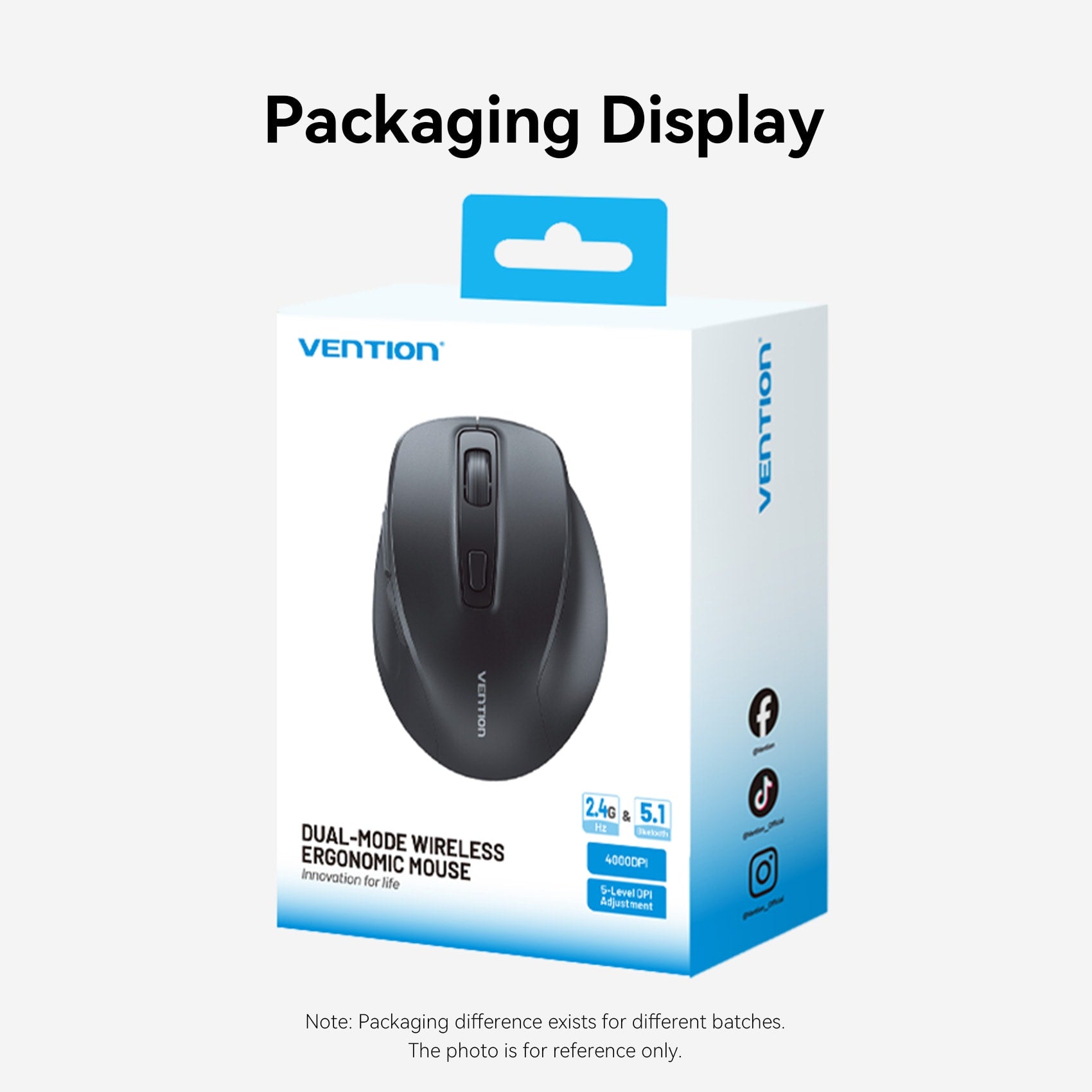 Vention Dual-Mode Wireless Ergonomic Mouse