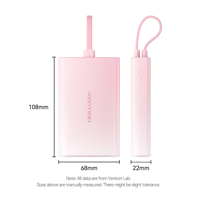 <tc>Vention</tc> Batterie externe 10 000 mAh (USB-C + Lightning + USB-A) 22,5 W avec écran LED