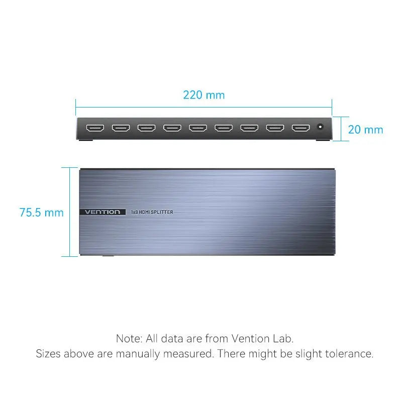 Vention 4K 1x8 HDMI™ Splitter Black Aluminum Alloy Type EU Standard - Vention
