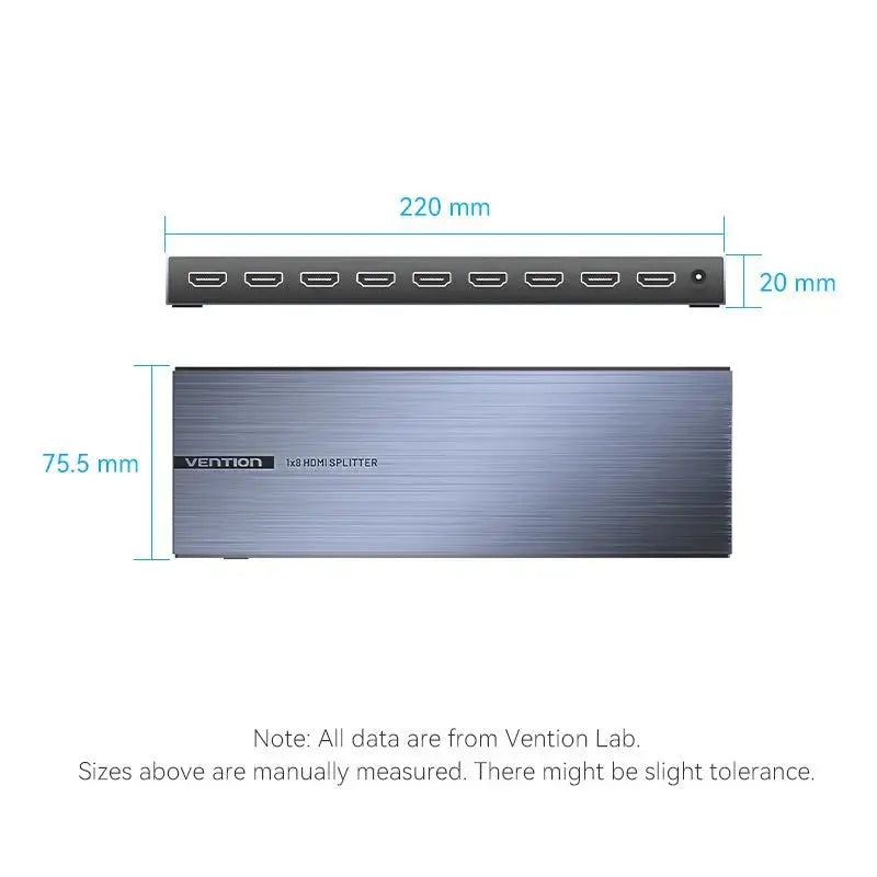 Vention 4K 1x8 HDMI™ Splitter Black Aluminum Alloy Type EU Standard - Vention
