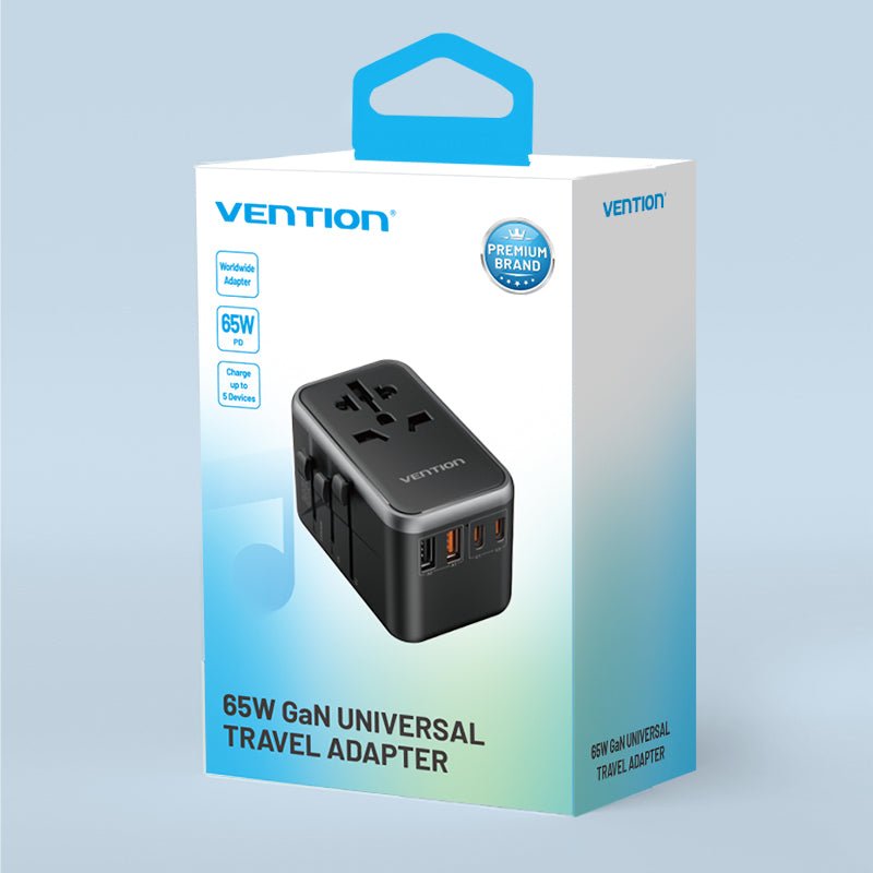 Vention 4-Port USB (C+C+A+A) GaN Universal Travel Adapter (65W/65W/60W/5W) - Vention
