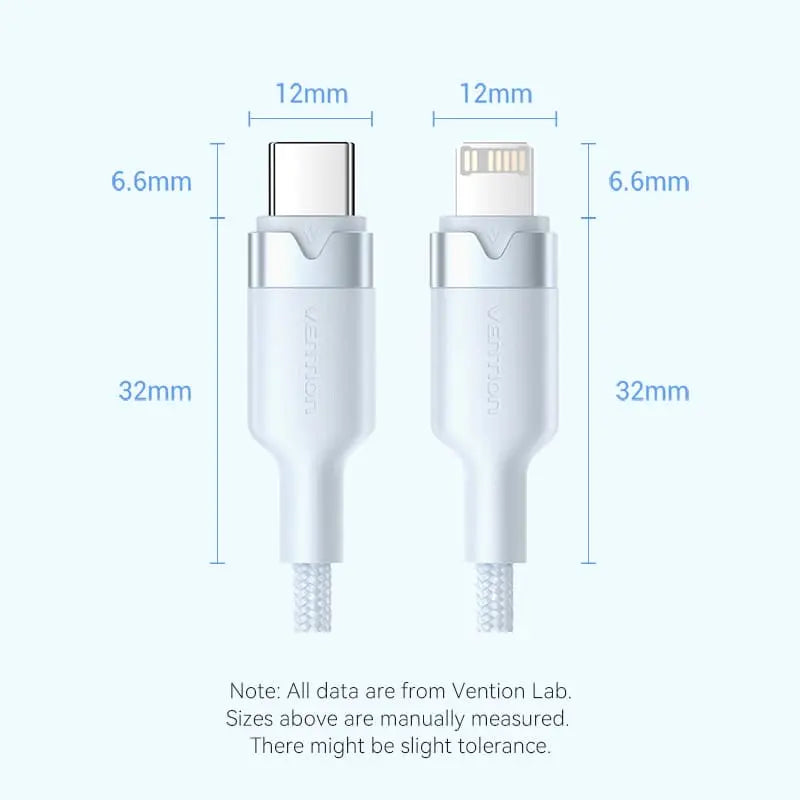 Vention USB 2.0 Type-C Male to Lightning Male 3A Cable Aluminum Alloy Type - Vention