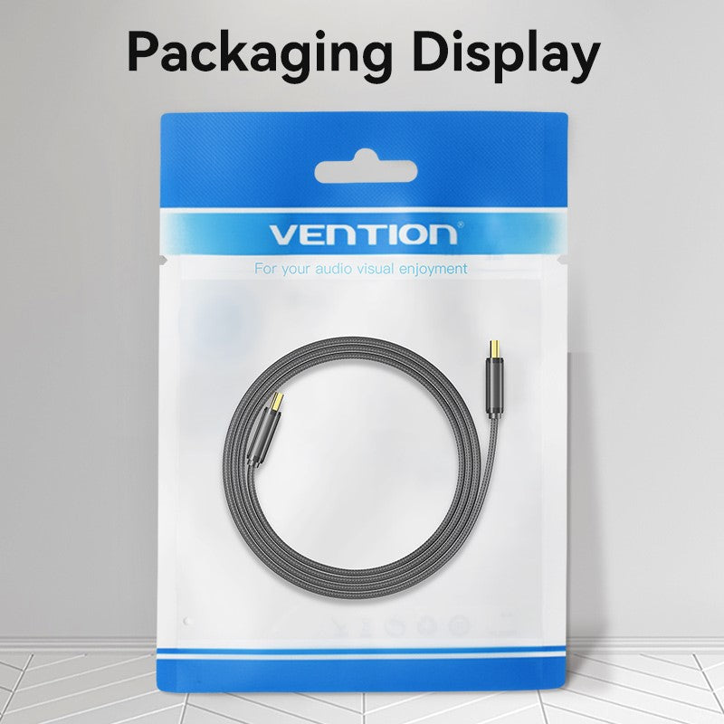 Vention Flat Nylon Braided HDMI™-A Male to Male 8K HD Cable 2M Black