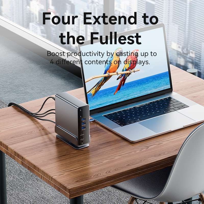 USB-C to DP/HDMI x 2/USB 3.2 Gen 2 Type-C docking station