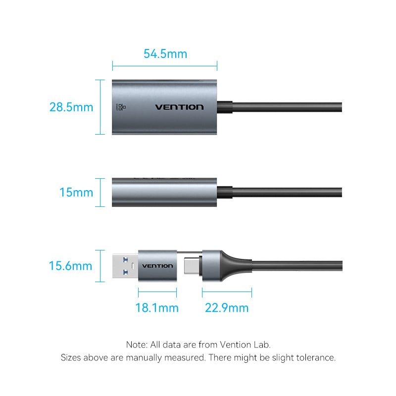 Vention USB-C/USB-A to Gigabit Ethernet Adapter - Vention