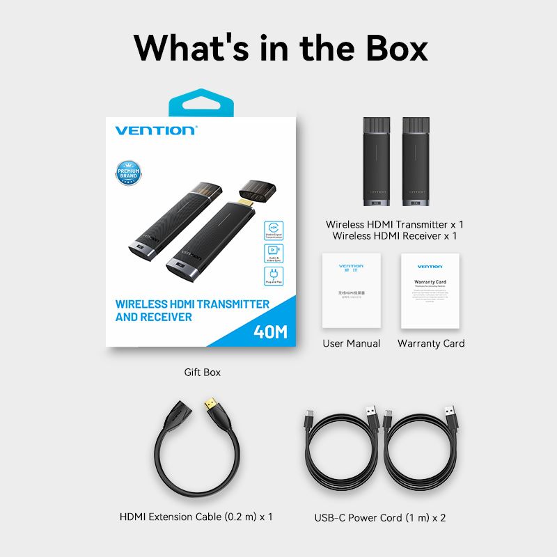 Wireless HDMI Transmitter and Receiver Black