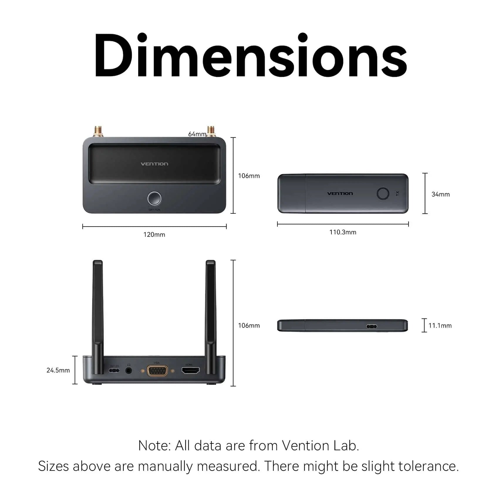 Vention Enterprise-Grade Wireless HDMI™ Transmitter and Receiver - Vention