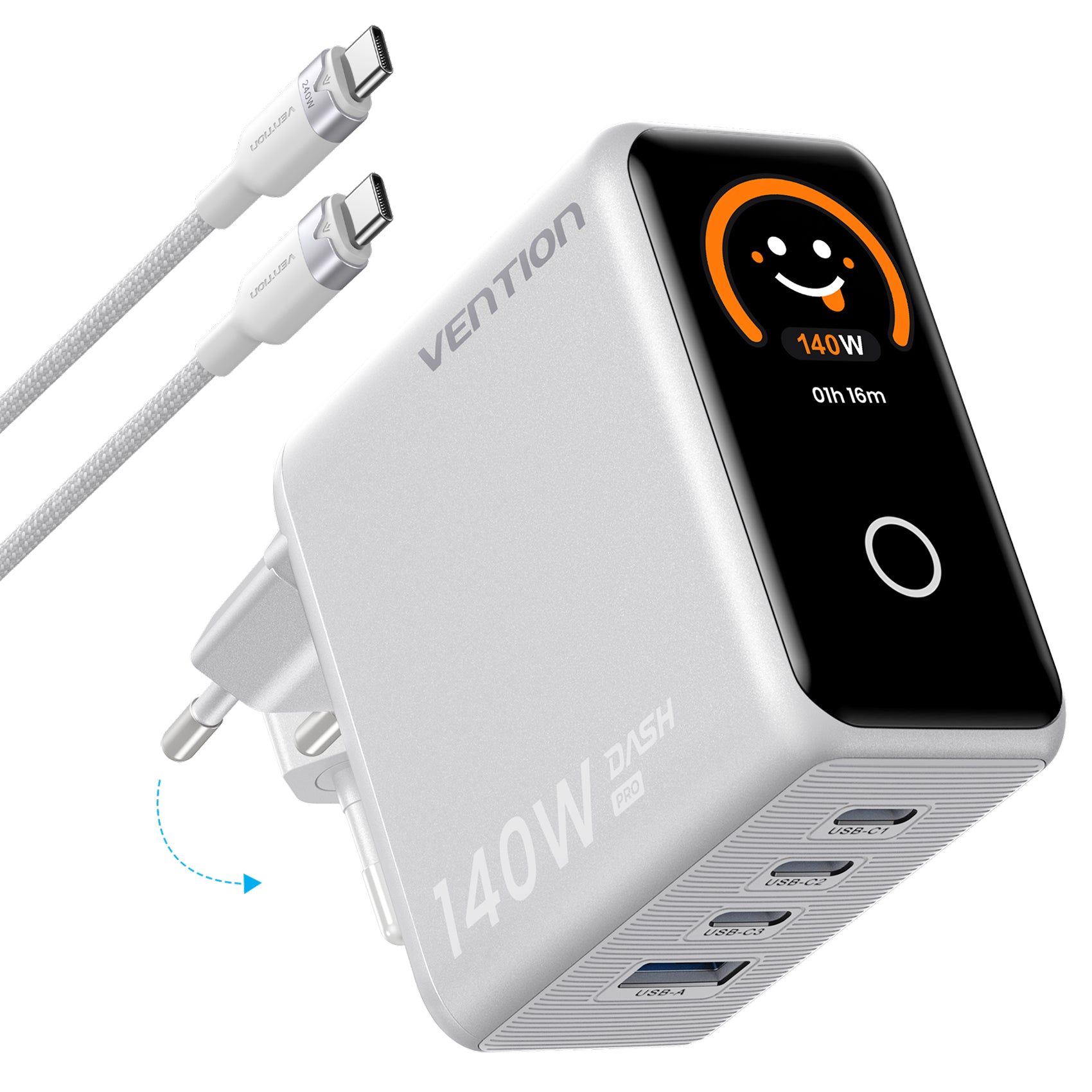 140W 4端口GaN5.0充电器带智能显示