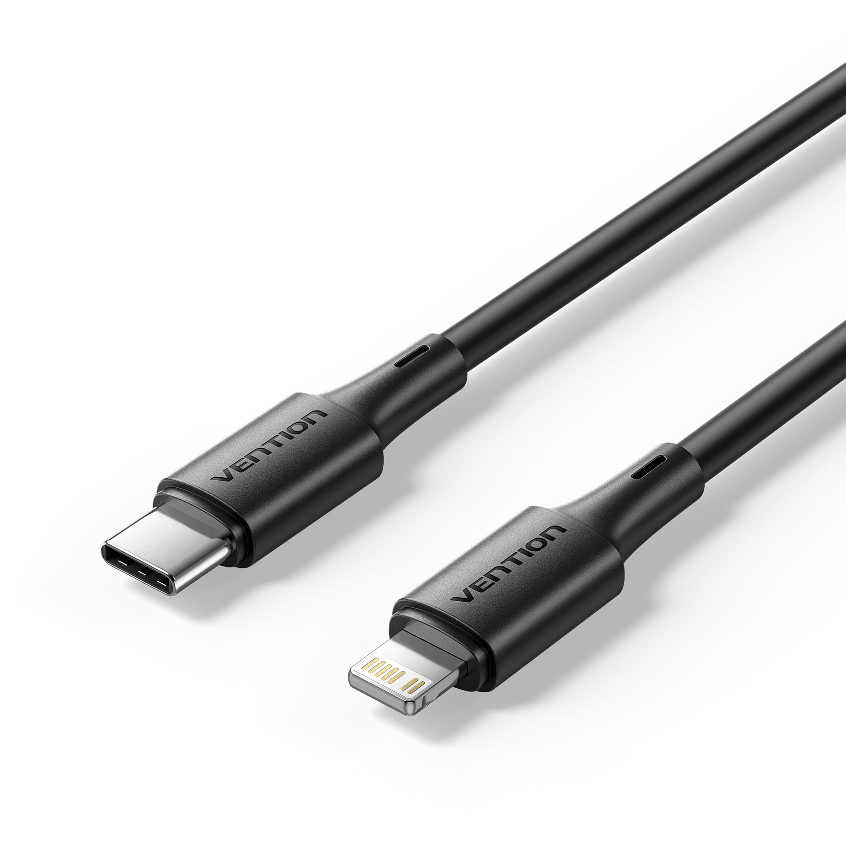 Vention USB 2.0 Type-C Male to Lightning Male 3A Cable Black PVC Type - Vention