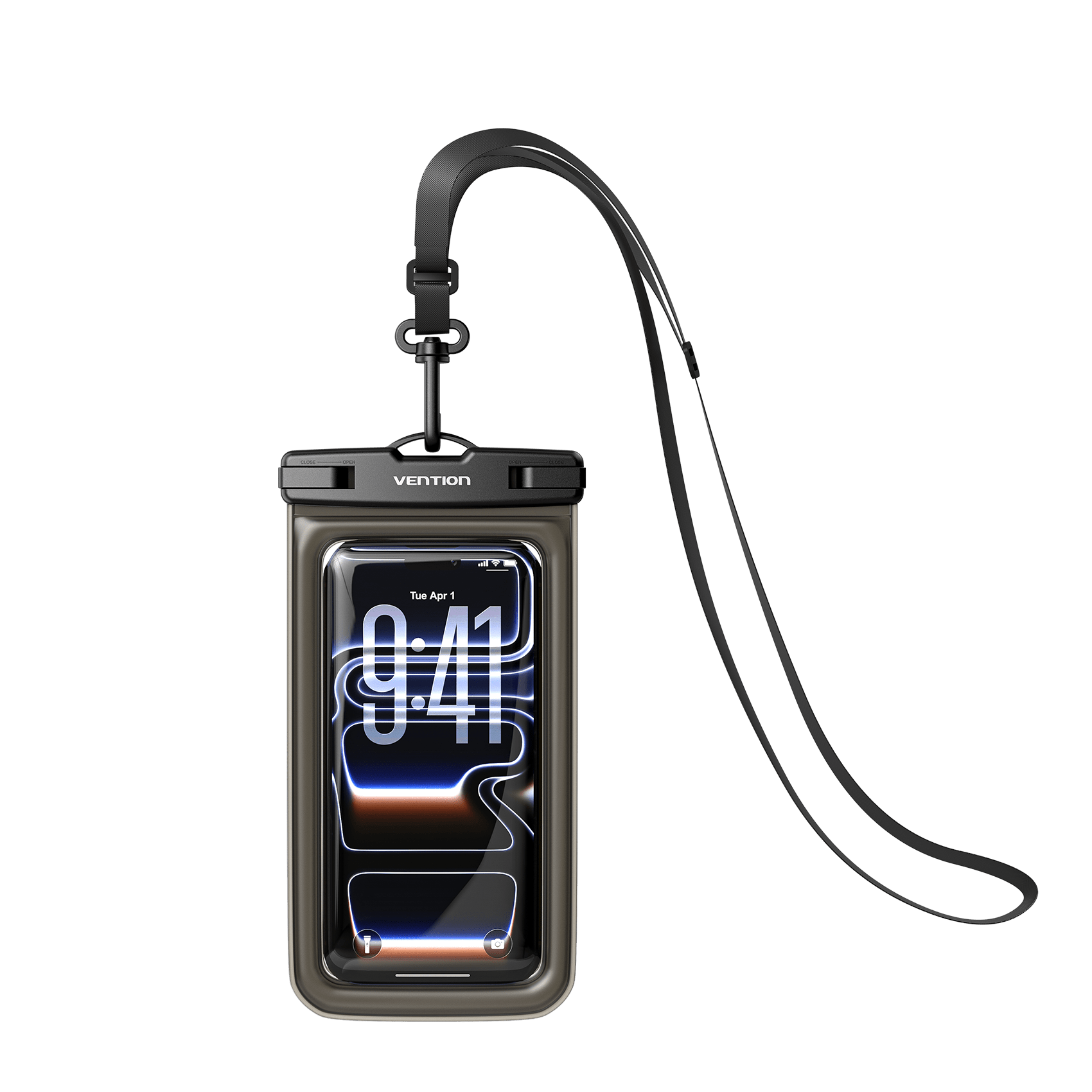 Vention 7.2-Inch Shockproof Black-Edged Waterproof Phone Pouch with Lock Seal Black - Vention