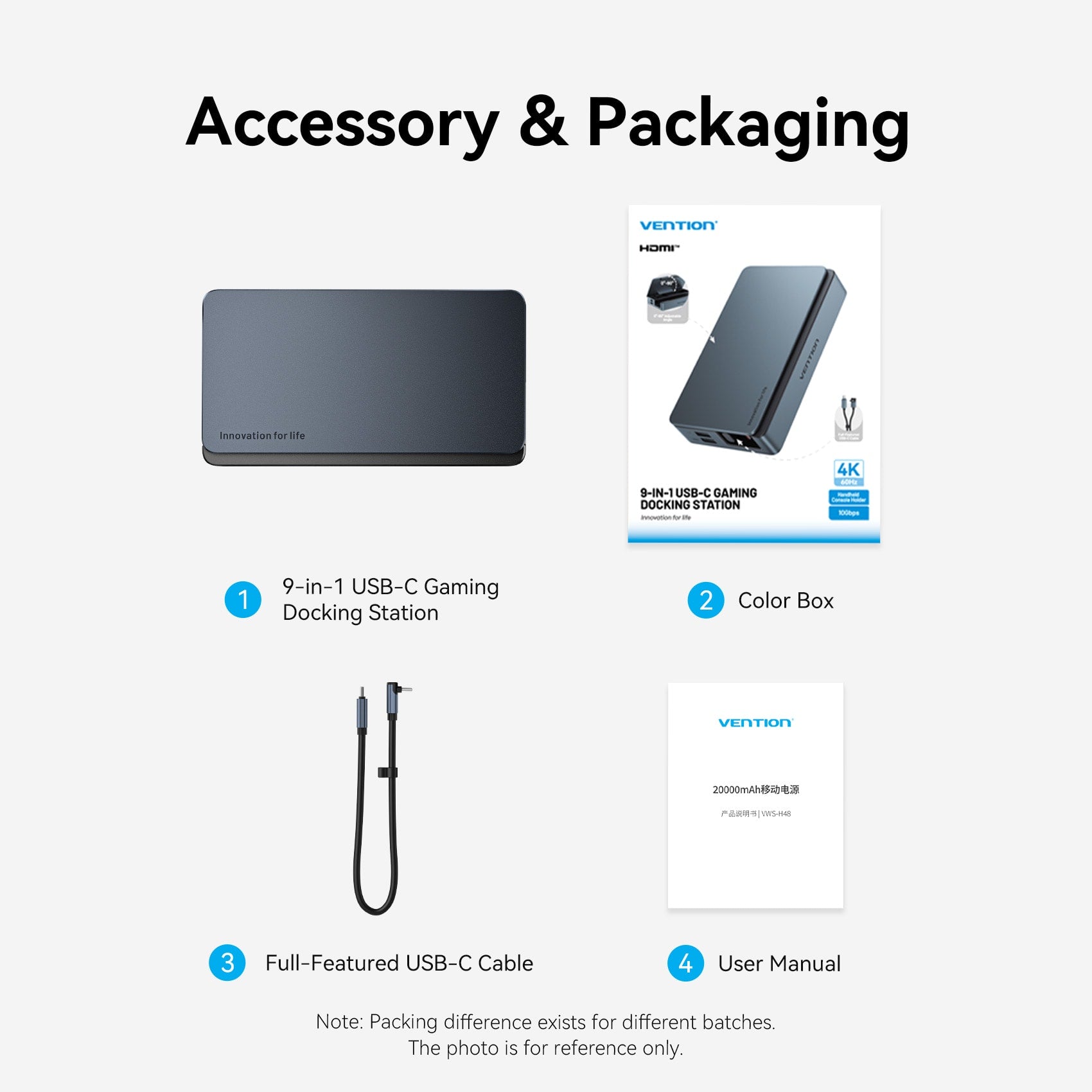 Vention 9'u 1 arada USB-C Oyun Bağlantı İstasyonu