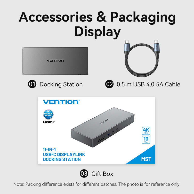 <tc>Vention</tc> Estación de acoplamiento DisplayLink USB-C 11 en 1