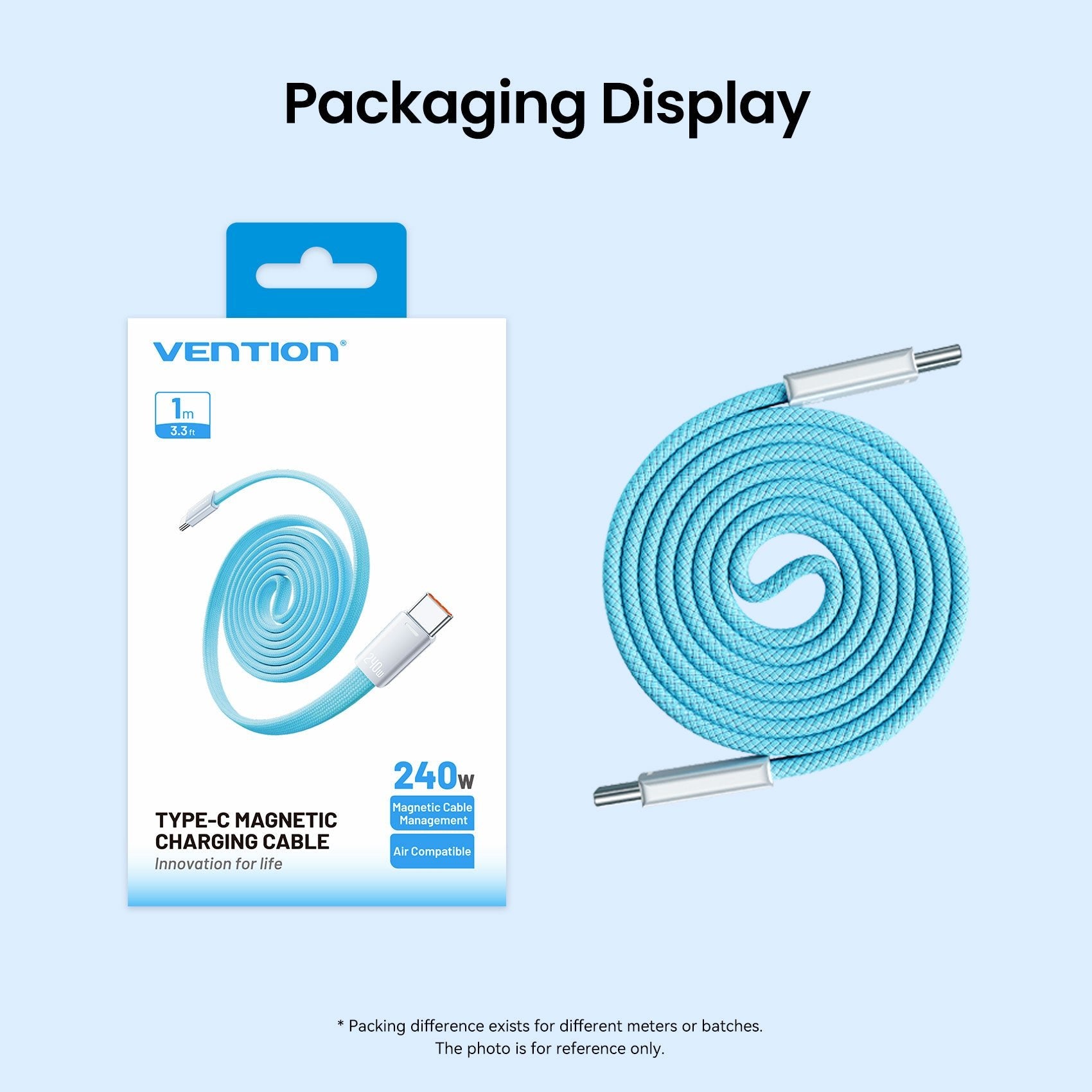 240W USB-C Slim Magnetic Fast Charging Cable - Vention