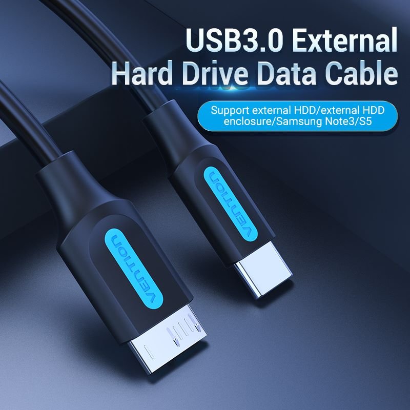 USB 3.0 C Male to Micro-B Male 2A Cable 0.5/1M Black - Vention