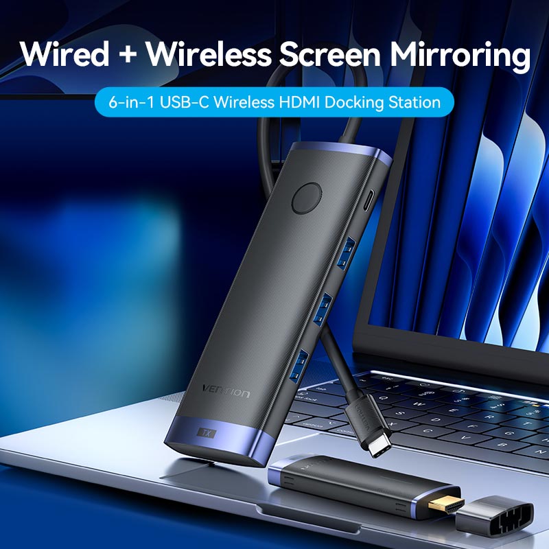 Vention 6-in-1 USB-C Wireless HDMI™ Docking Station - Vention